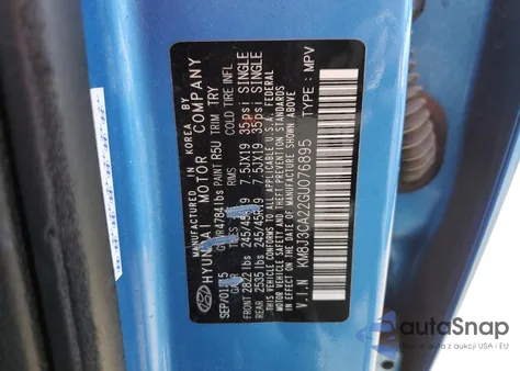 2016 Hyundai Tucson Limited from USA, damaged, VIN KM8J3CA22GU076895